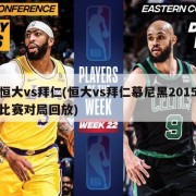 恒大vs拜仁(恒大vs拜仁慕尼黑2015比赛对局回放)