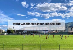 热刺确认凯恩伤情(热刺确认凯恩伤情 新闻)