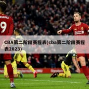 CBA第二阶段赛程表(cba第二阶段赛程表2023)