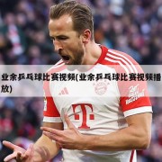 业余乒乓球比赛视频(业余乒乓球比赛视频播放)