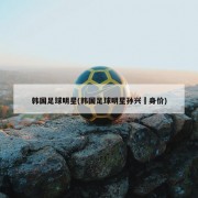 韩国足球明星(韩国足球明星孙兴慜身价)