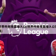 世界杯央视直播入口(世界杯央视直播入口官网)