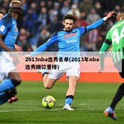 2013nba选秀名单(2013年nba选秀顺位重排)