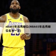 nba03年选秀顺位(NBA03年选秀顺位名单一览)