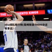 nba球队排行榜(詹姆斯离50000分还有多远)