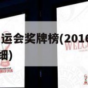 2016年奥运会奖牌榜(2016年奥运会奖牌榜明细)